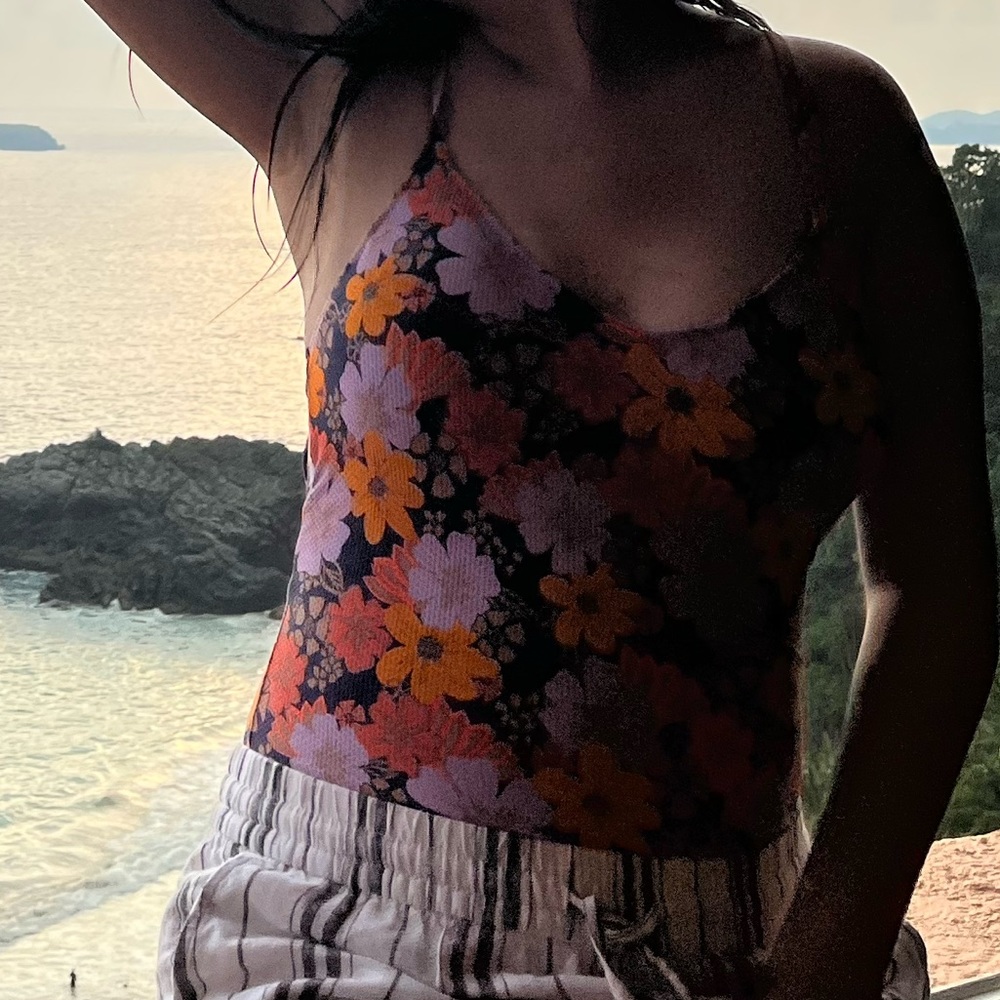 Backless Aerie Floral Swimsuit
